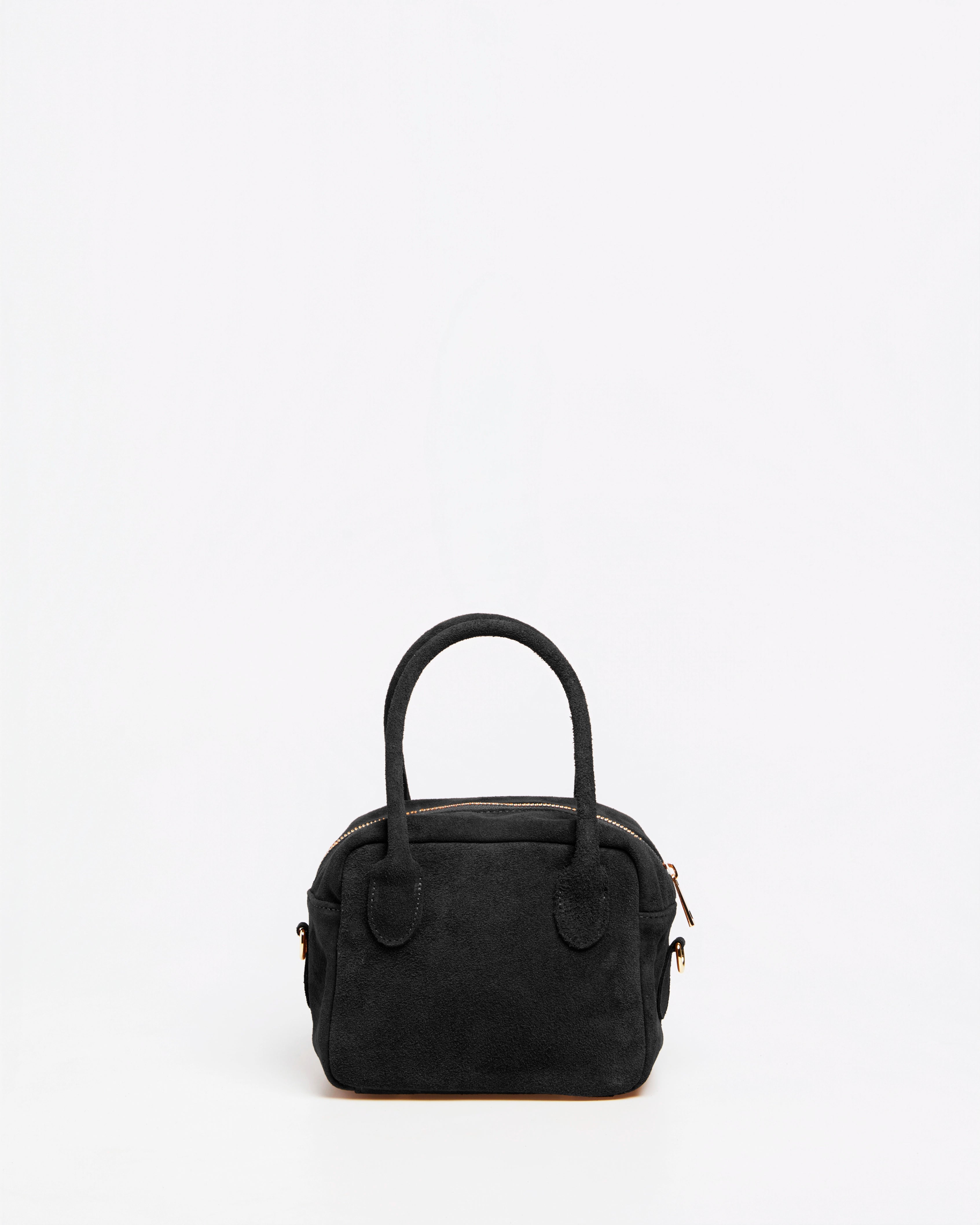 Borsa a Mano Lasonia Lami in Pelle Scamosciata - Nero