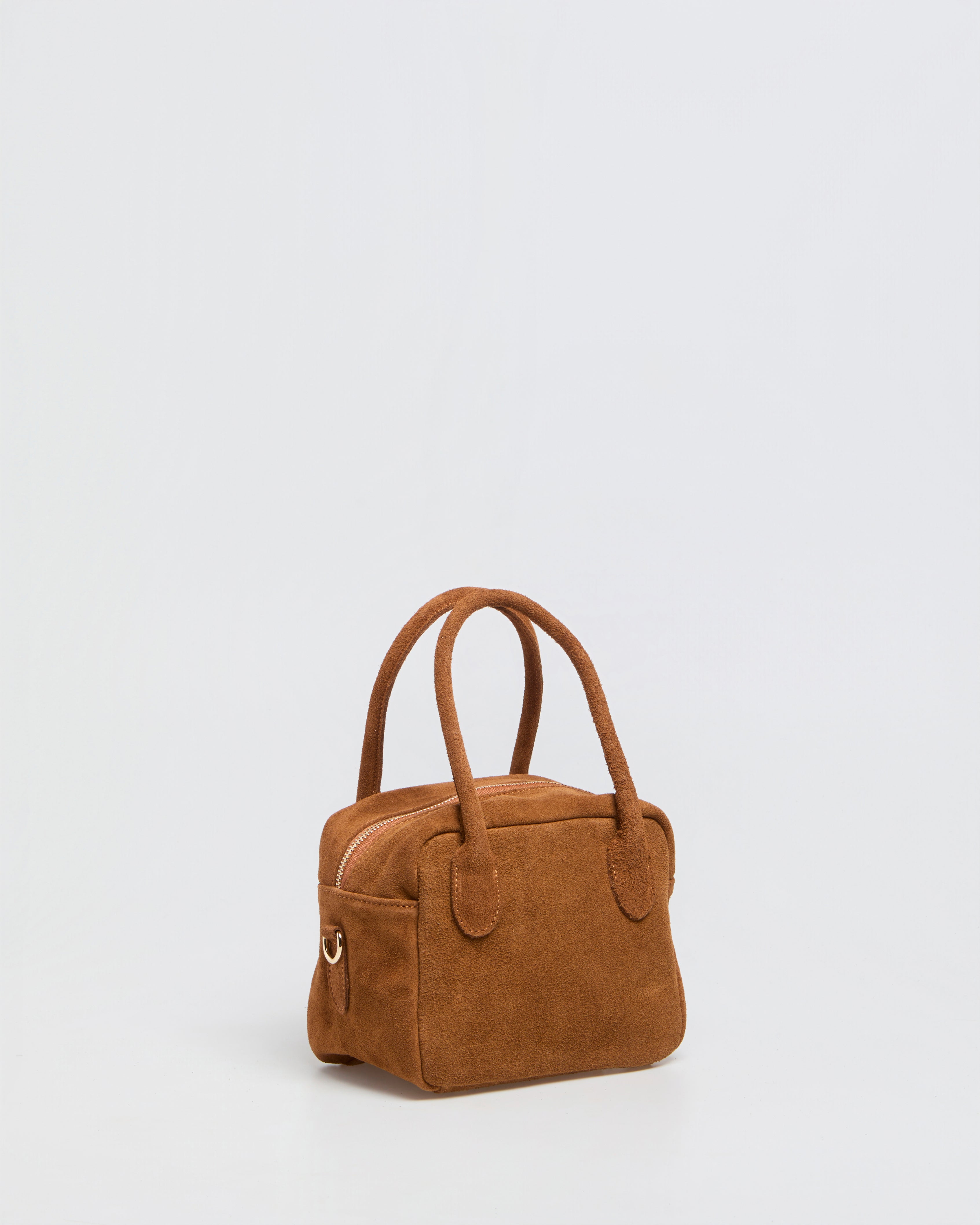Lasonia Lami Suede Handbag - Cognac