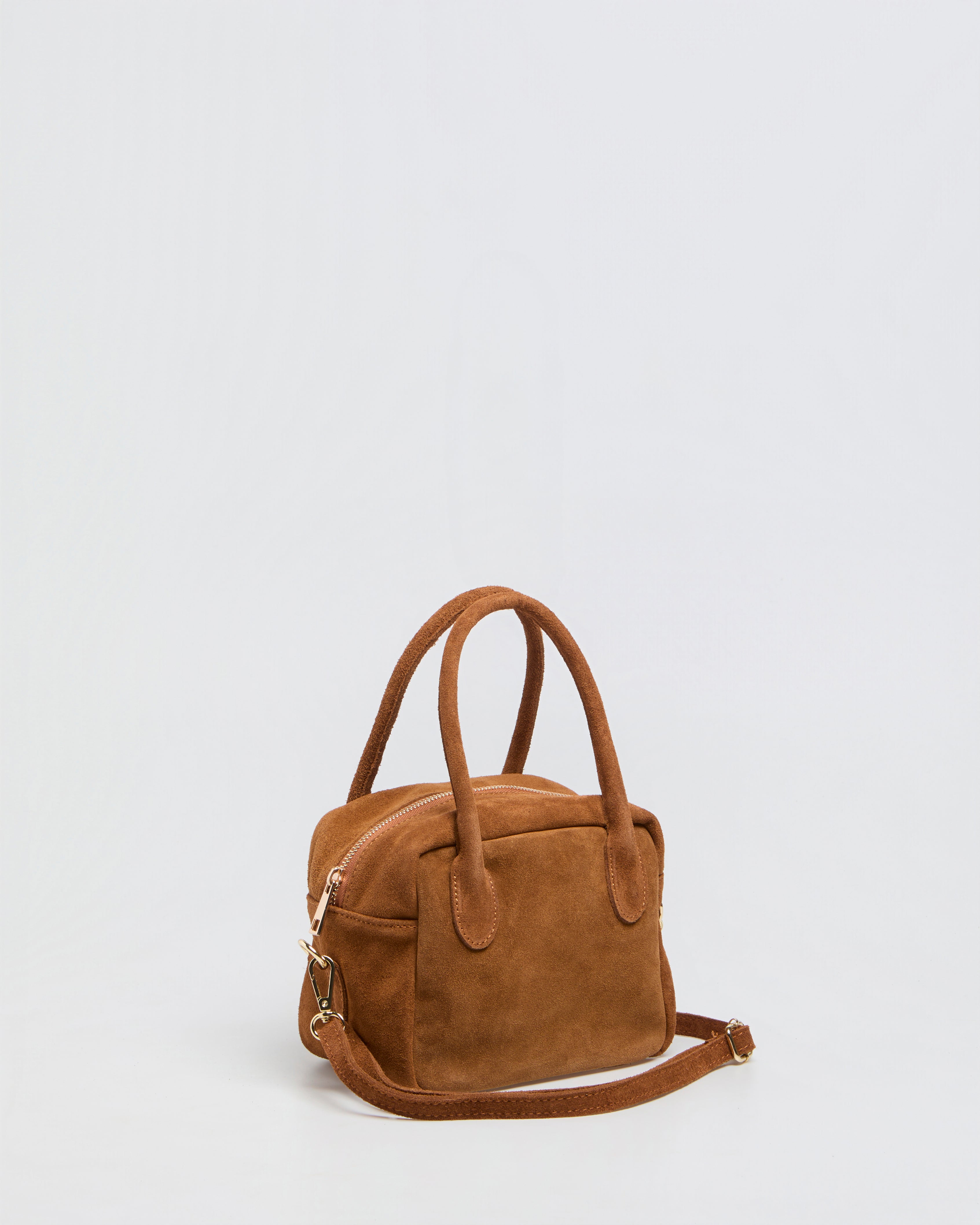 Lasonia Lami Suede Handbag - Cognac