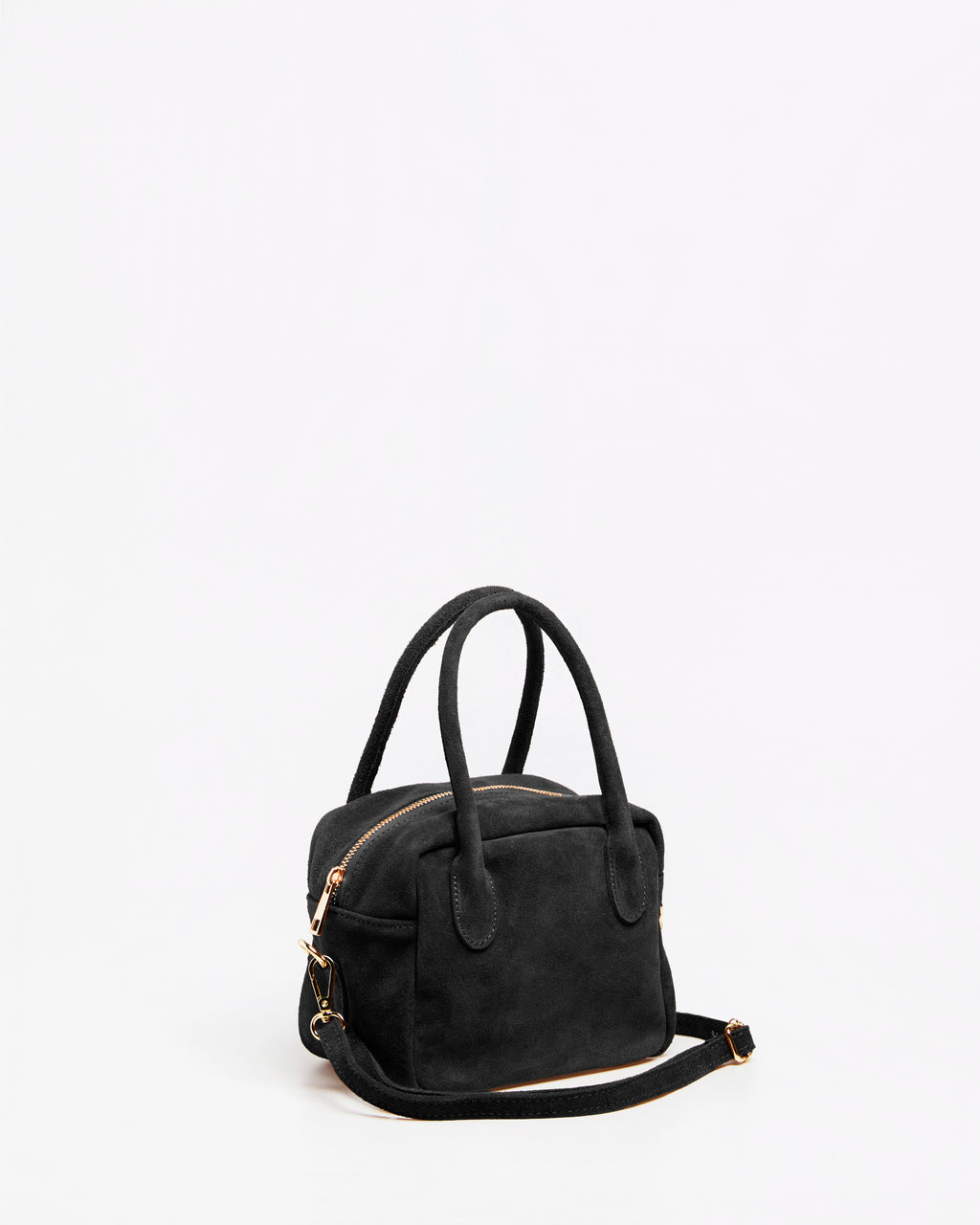 Borsa a Mano Lasonia Lami in Pelle Scamosciata - Nero