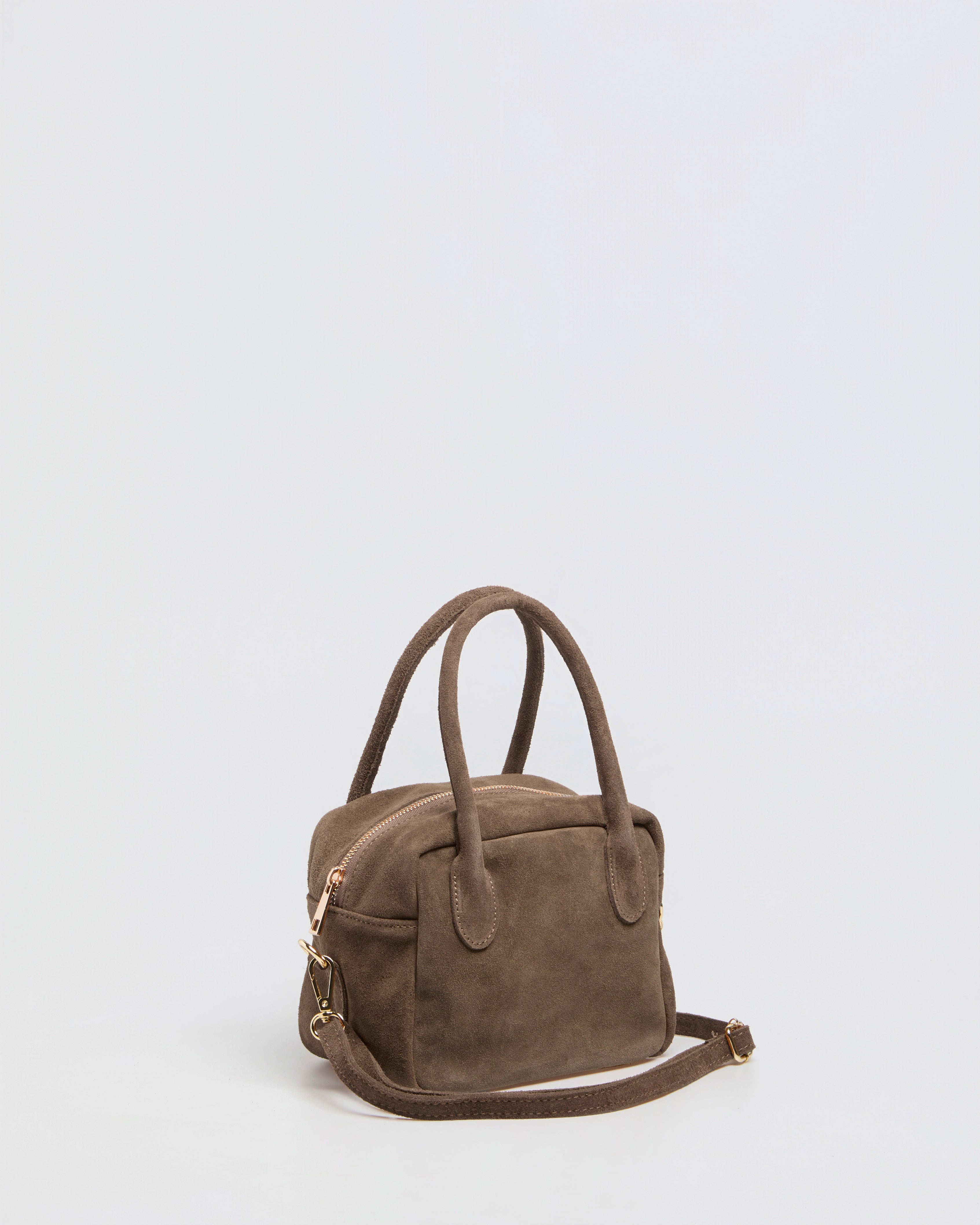 Lasonia Limi Suede Handbag - Taupe