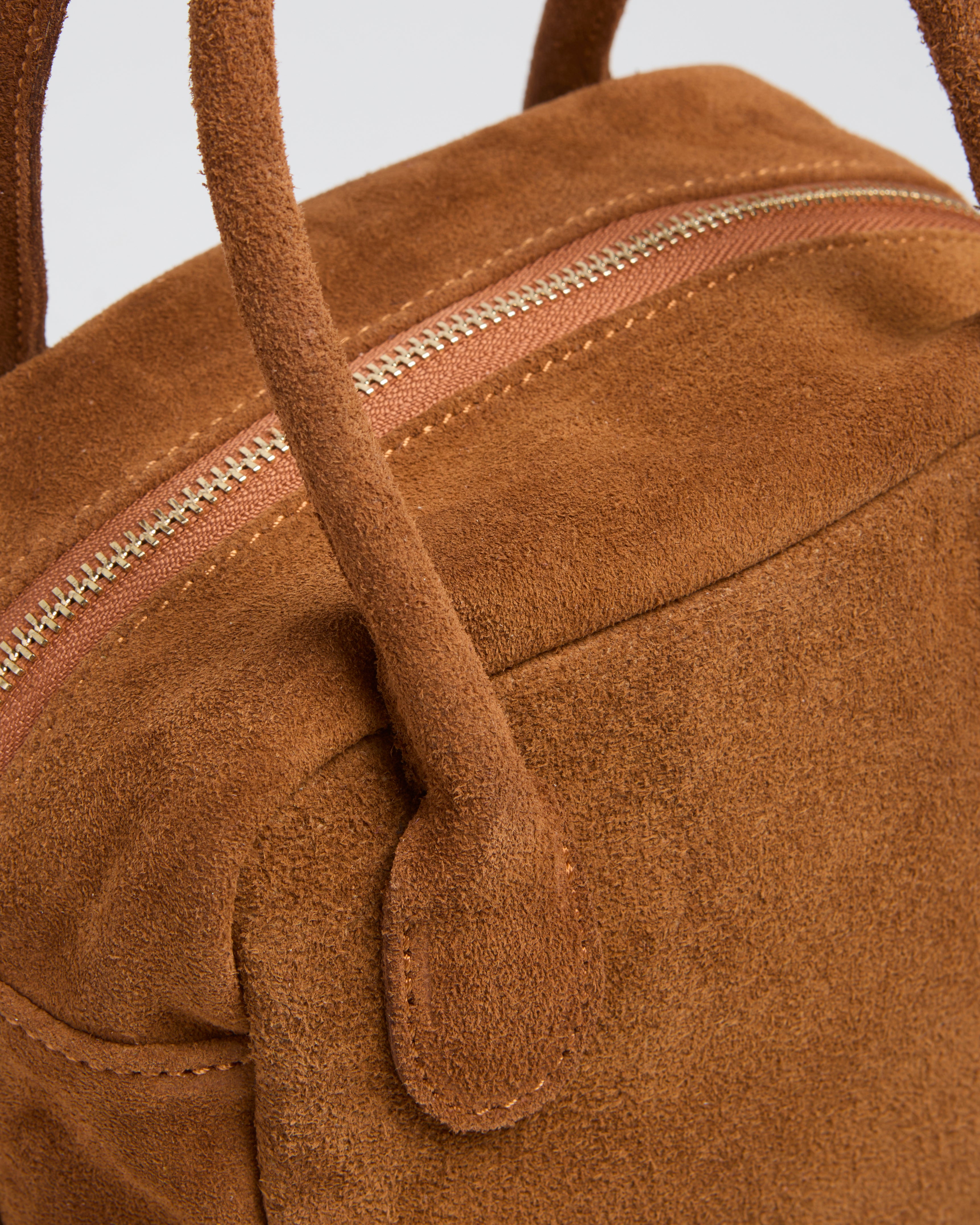 Lasonia Lami Suede Handbag - Cognac