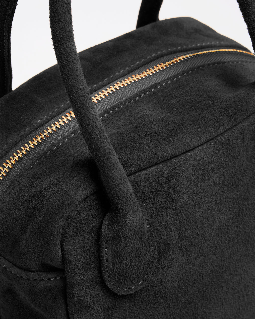 Borsa a Mano Lasonia Lami in Pelle Scamosciata - Nero