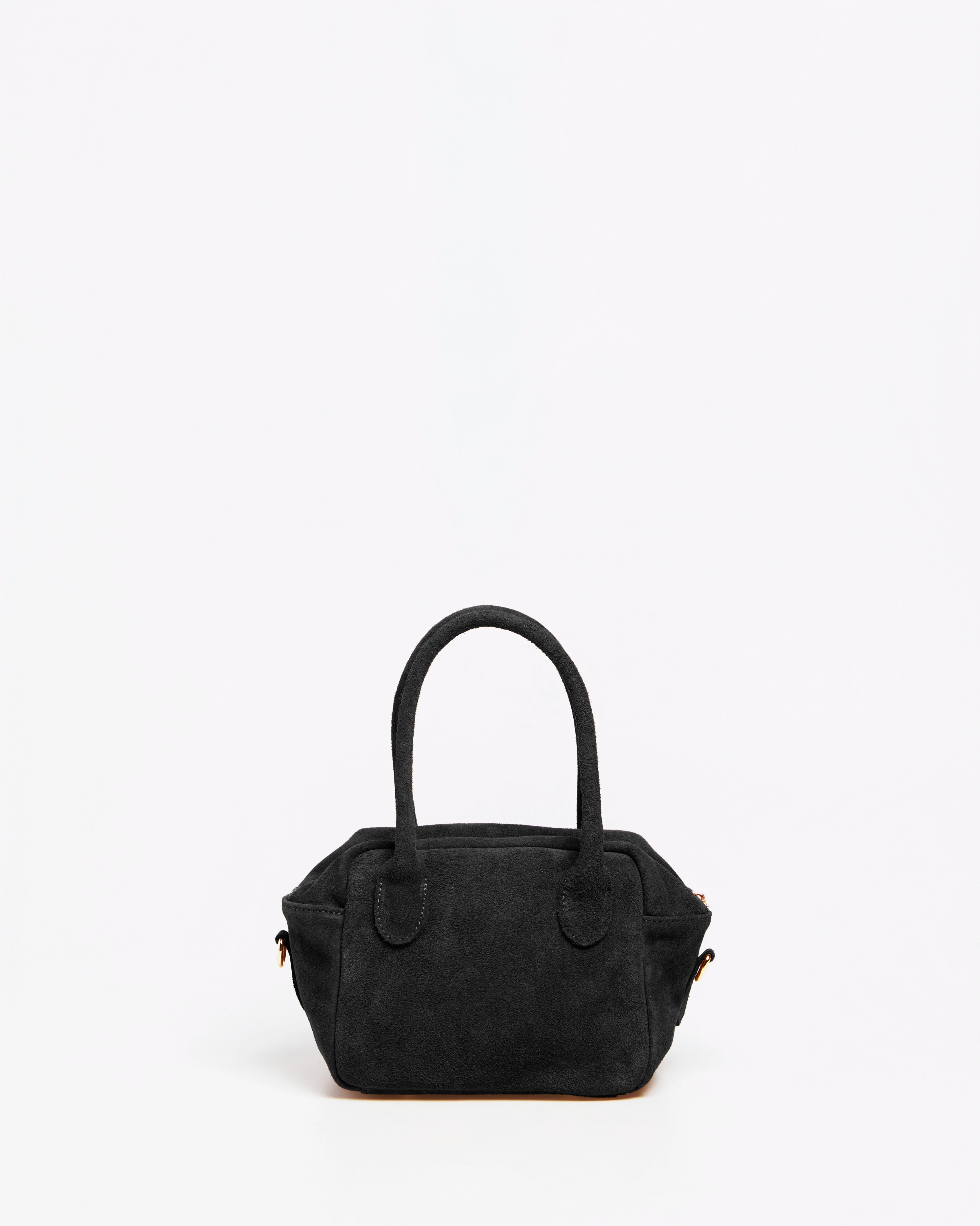 Borsa a Mano Lasonia Lami in Pelle Scamosciata - Nero