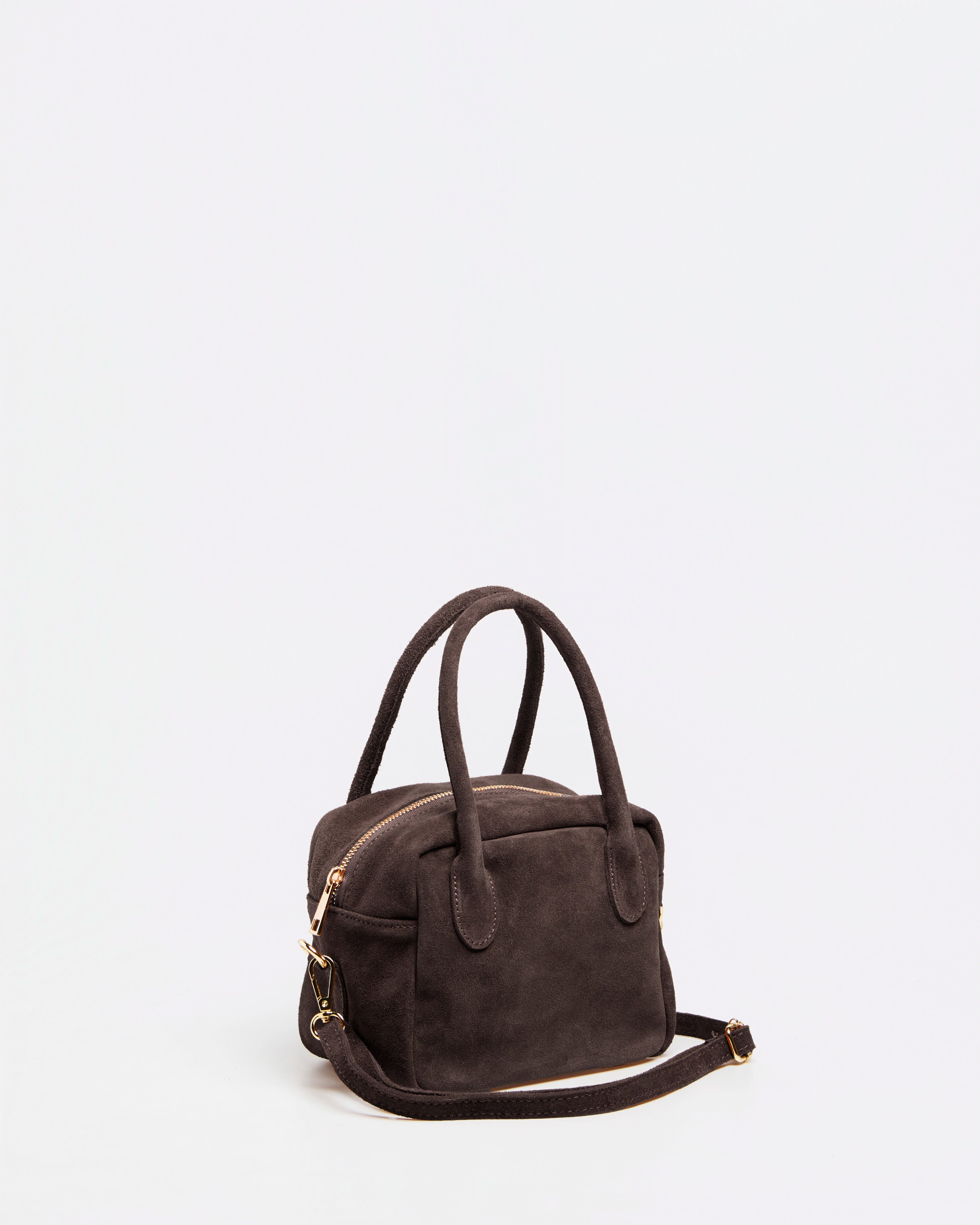 Lasonia Lami Suede Handbag - Dark Brown