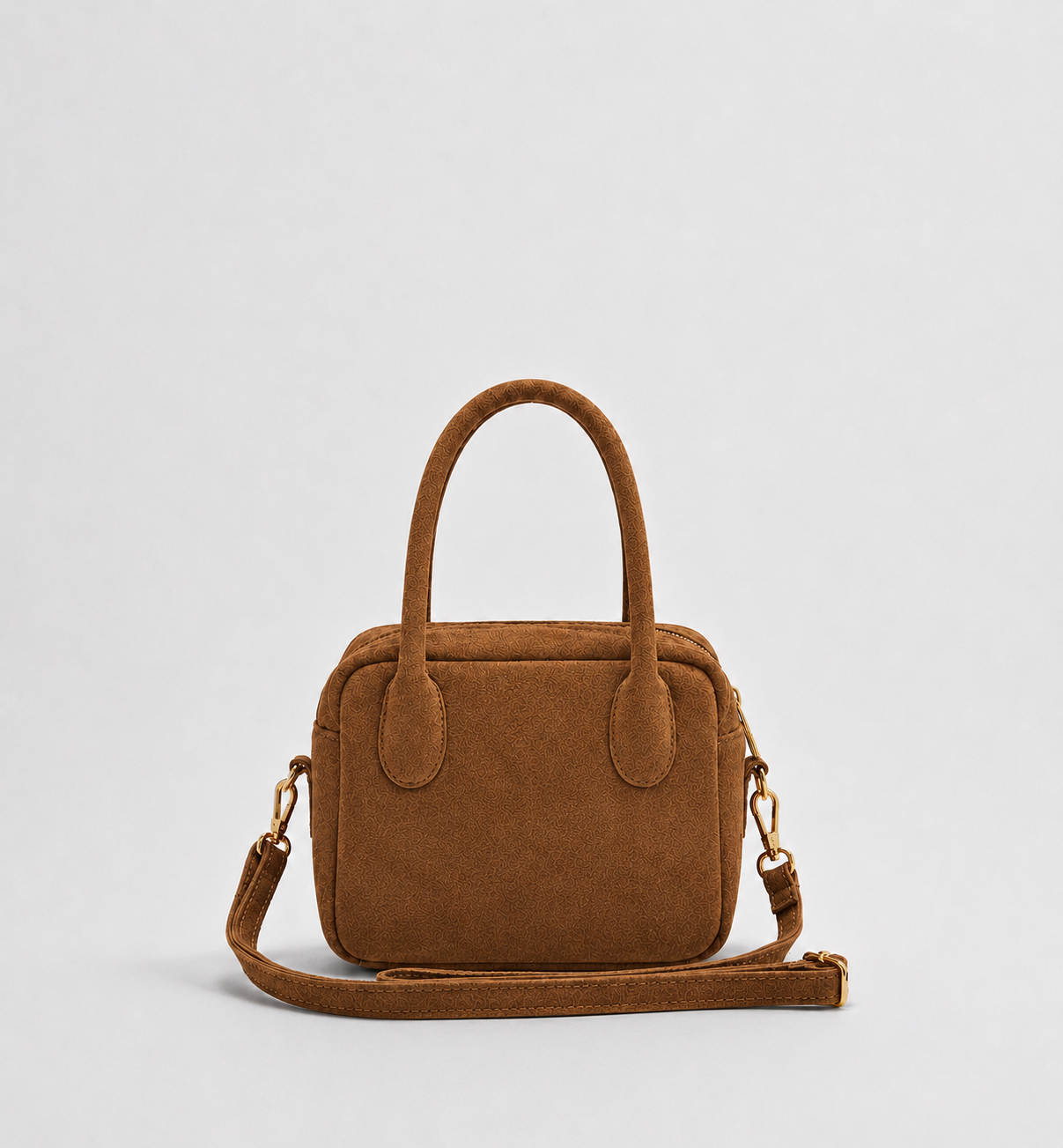 Borsa a Mano Lasonia Limi in Pelle Scamosciata -  Cognac