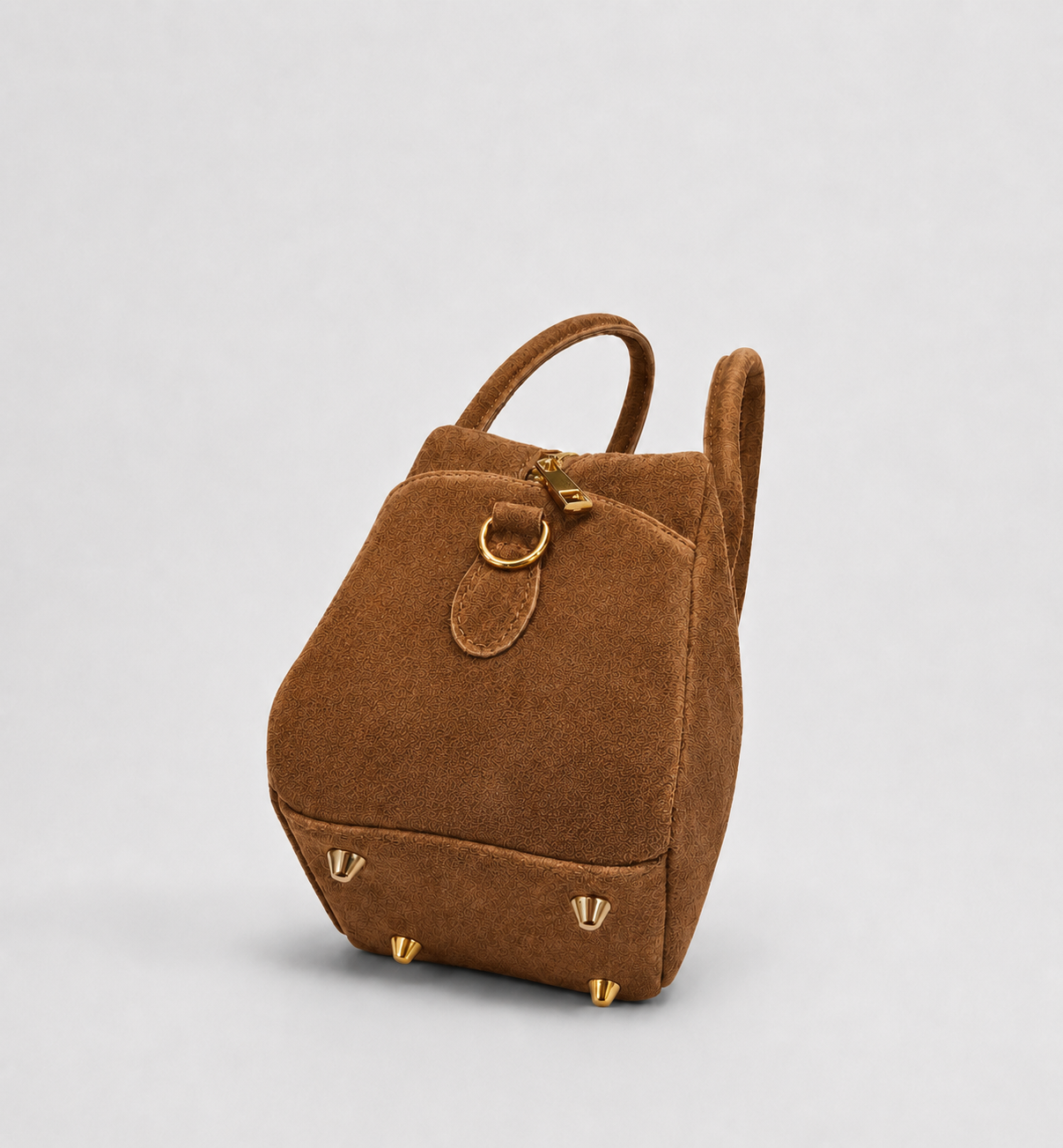 Borsa a Mano Lasonia Limi in Pelle Scamosciata -  Cognac