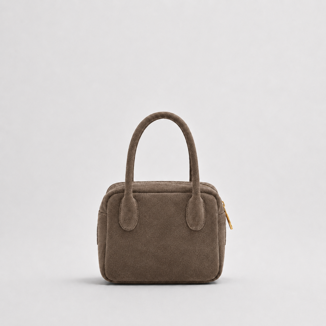 Borsa a Mano Lasonia Limi in Pelle Scamosciata - Taupe