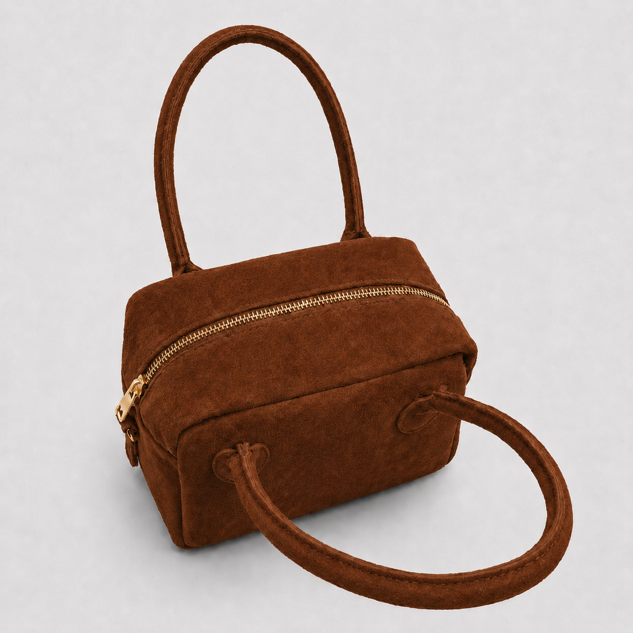 Borsa a Mano Lasonia Limi in Pelle Scamosciata - Terra Bruciata