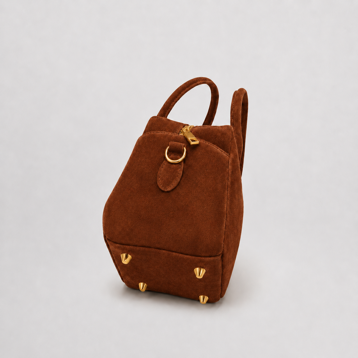 Borsa a Mano Lasonia Limi in Pelle Scamosciata - Terra Bruciata