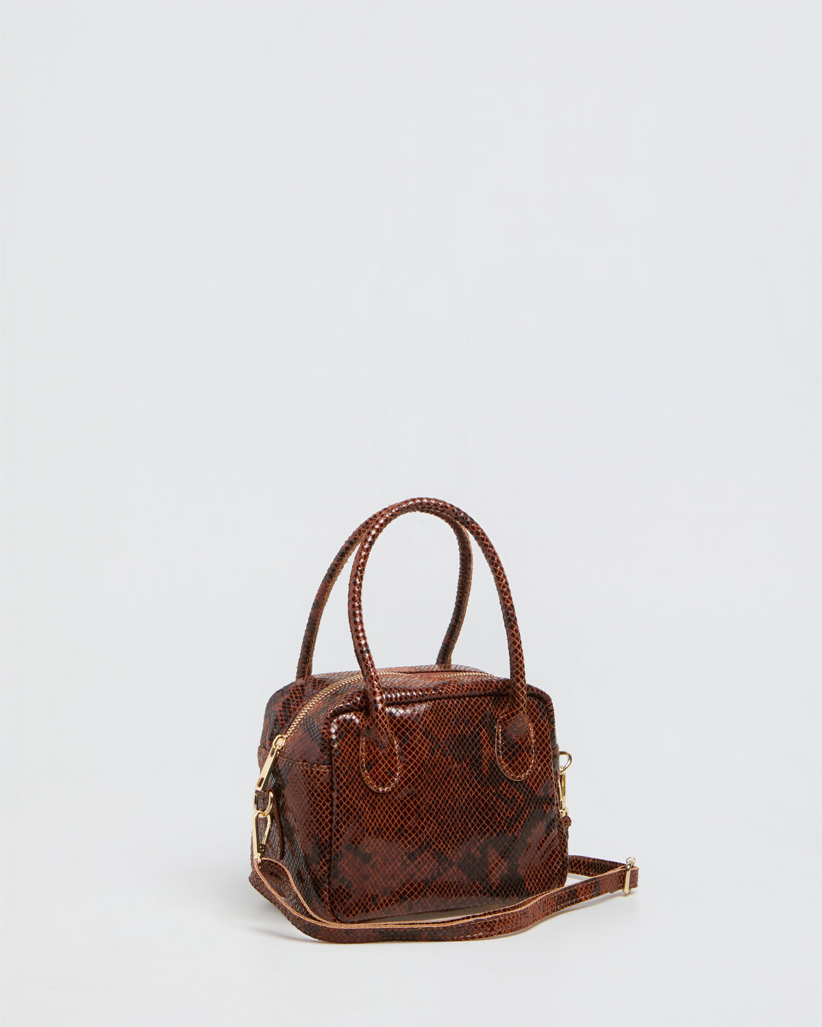 Borsa a Mano Lasonia Lima Pitone - Marrone