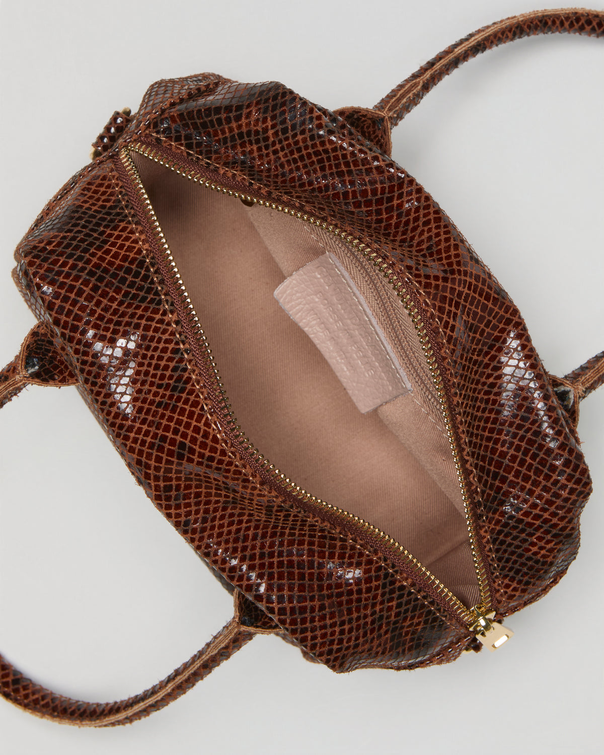 Borsa a Mano Lasonia Lima Pitone - Marrone