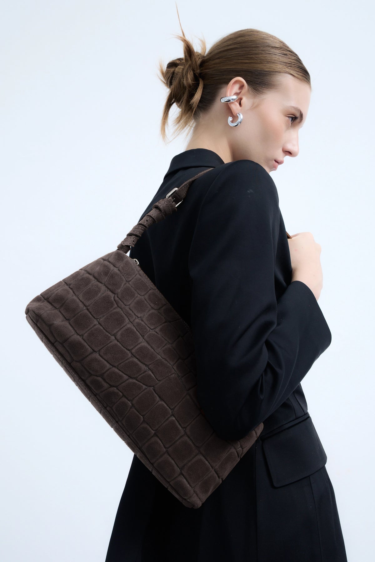 Borsa Baguette Lasonia Patina - Moro