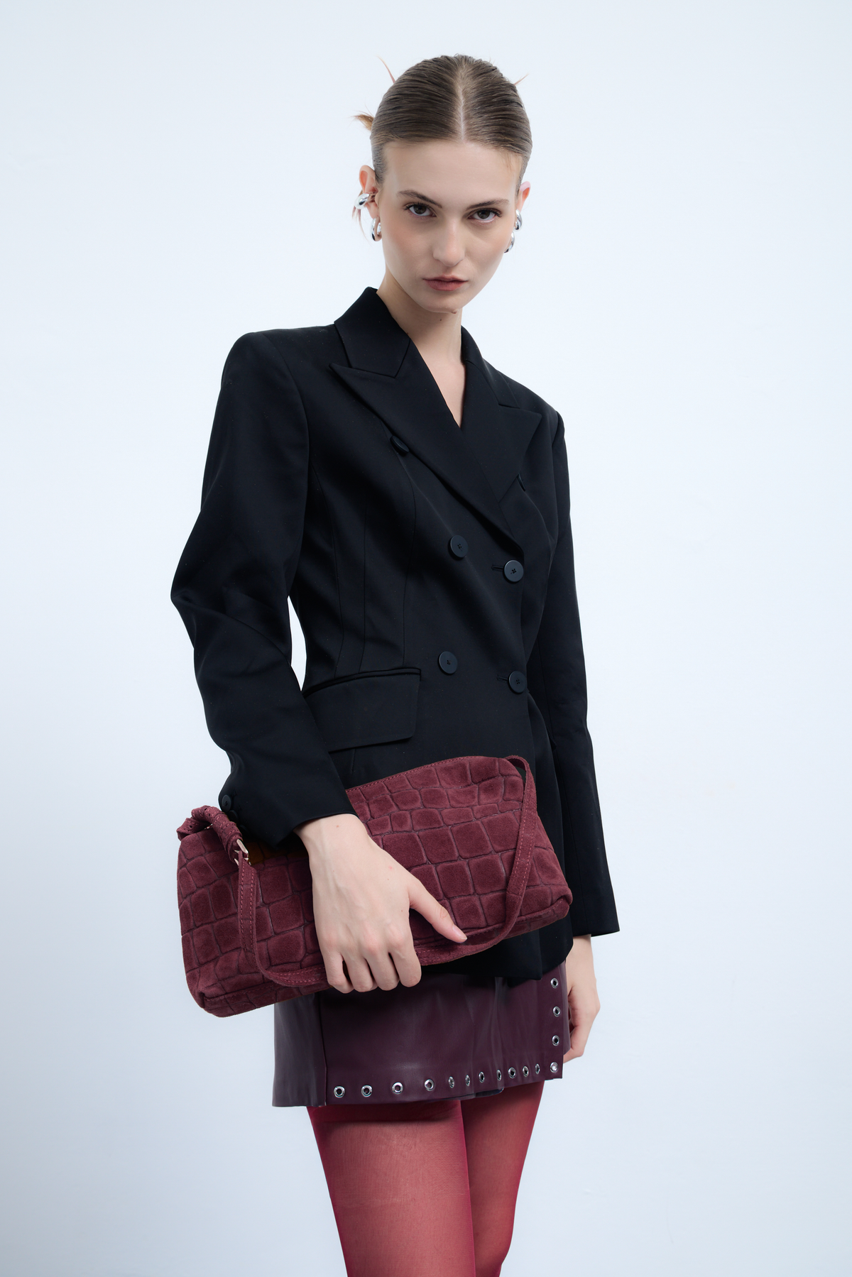 Borsa Baguette Lasonia Patina - Bordeaux