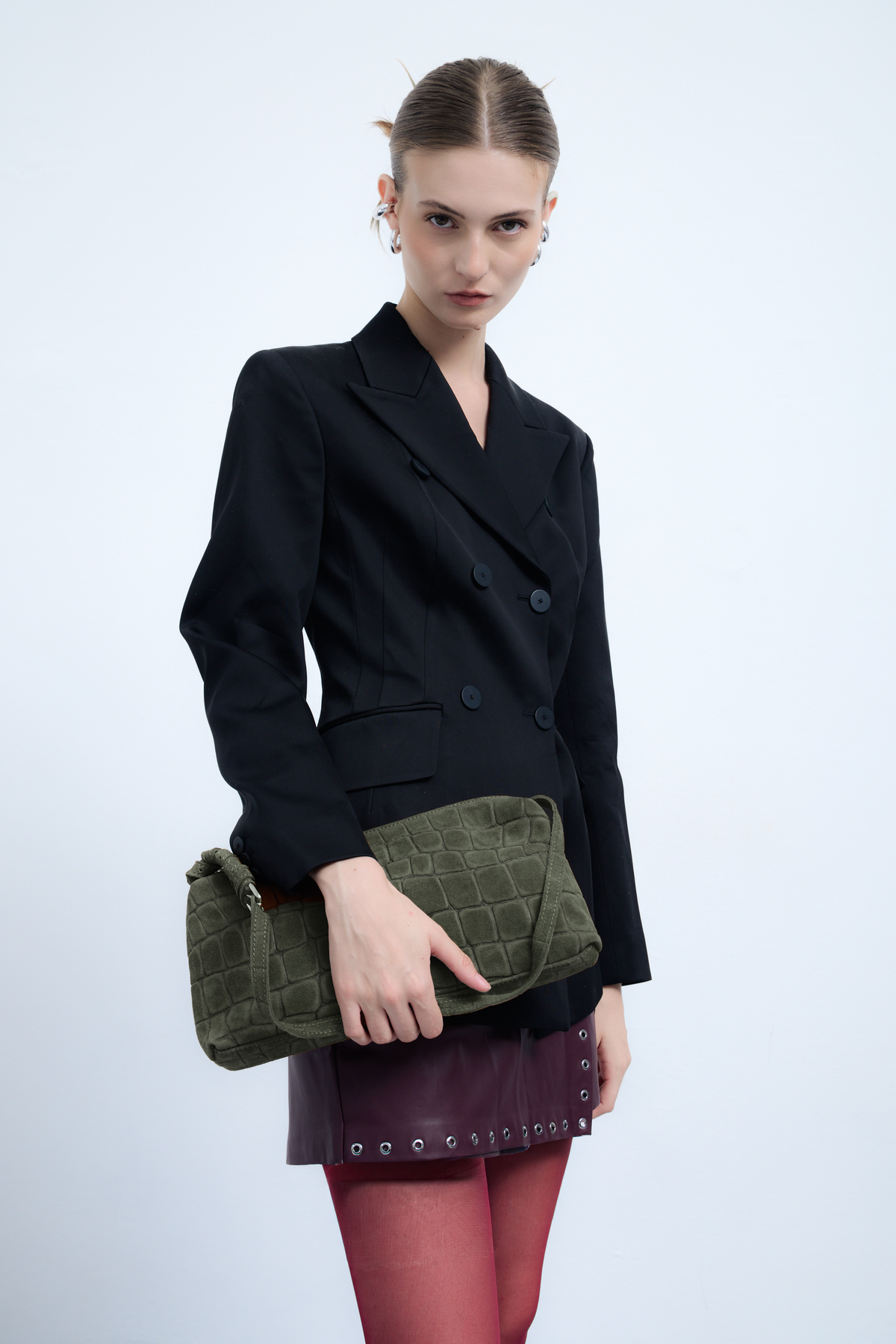 Borsa Baguette Lasonia Patina - Khaki